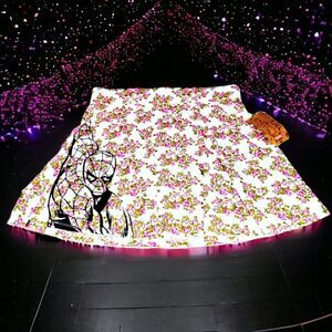 Marvel Spiderman silhouette pink floral skirt NWT